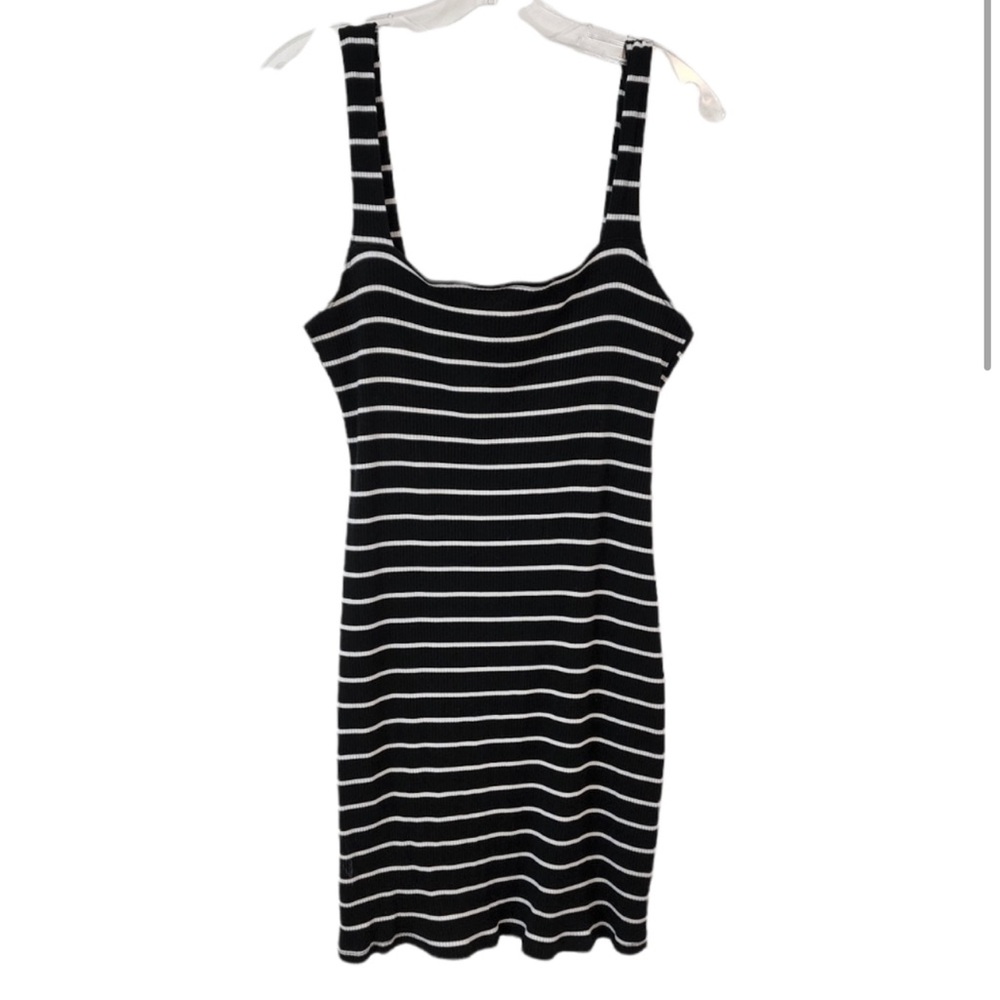 Reformation Black and White Striped Dress